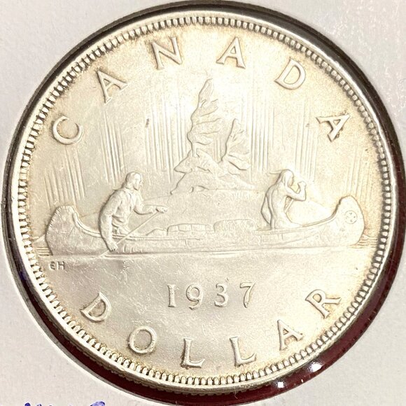 Amazing 1937 Canada Uncirculated Silver $1 Dollar Coin! - Picture 2 of 15